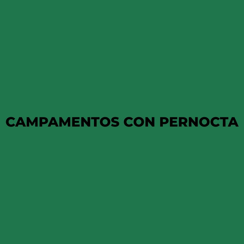 Campamento con pernocta. 26 al 31 de julio